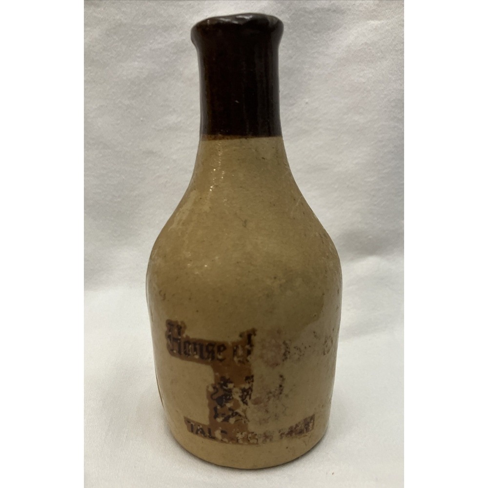 HOUSE OF TROYDON Stoneware Talc For Men Vintage Brown Crock Bottle w/ Cork